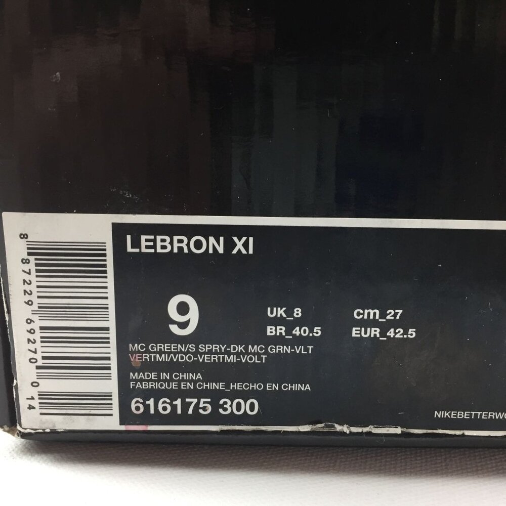 Nike Lebron James 11 XI Dunkman Sneakers 616175-300 Mica Green Sea Spray Size 9 - Picture 11 of 12